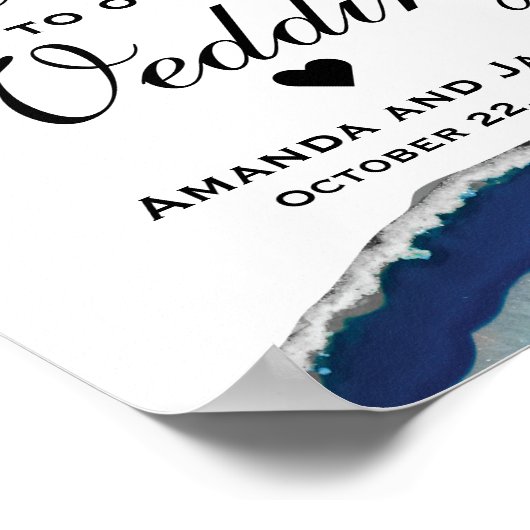 Begrüßungszeichen für Navy Blue Wedding | Bis Poster (Ecke)