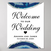 Begrüßungszeichen für Navy Blue Wedding | Bis Poster (Vorne)