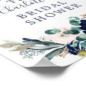 Begrüßungszeichen für Navy & Blush-Brautparty Poster (Ecke)
