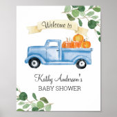 Begrüßungszeichen für Navy Pumpkin Truck Baby Dusc Poster (Vorne)