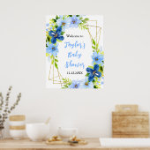 Begrüßungszeichen für Navy und Baby Blue Floral Ba Poster (Küche)