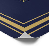 Begrüßungszeichen für Party der Marine und Gold Poster (Ecke)