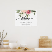 Begrüßungszeichen für Peony und Gold Foil Blume Poster (Küche)