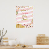 Begrüßungszeichen für Pink und Gold Pumpkin Baby D Poster (Küche)
