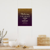 Begrüßungszeichen für Plum und Gold Glitzer Vintag Poster (Küche)