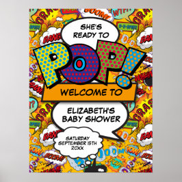 Begrüßungszeichen für Pop Baby Shower Begrüßung Poster