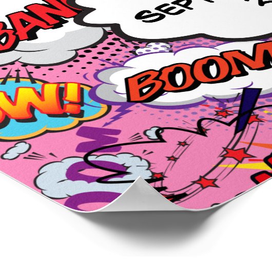 Begrüßungszeichen für Pop Babydusche Rosa Poster (Ecke)