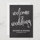 Begrüßungszeichen für preisgünstige Chalkboard Einladung (Vorderseite)