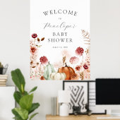 Begrüßungszeichen für Pumpkin und Burgundy Babydus Poster (Heimbüro)