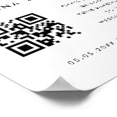 Begrüßungszeichen für Retro Script QR Code Poster (Ecke)