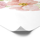 Begrüßungszeichen für Rosa Blüten und Bows Babydus Poster (Ecke)