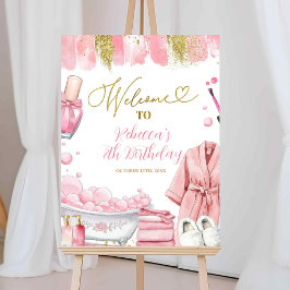 Begrüßungszeichen für Rosa und Gold Girl Wellness- Poster