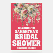 Begrüßungszeichen für Rot-Acryl-Brautparty Acrylschild (Vorderseite)