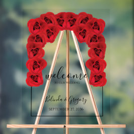 Begrüßungszeichen für rote Rosen Acrylschild