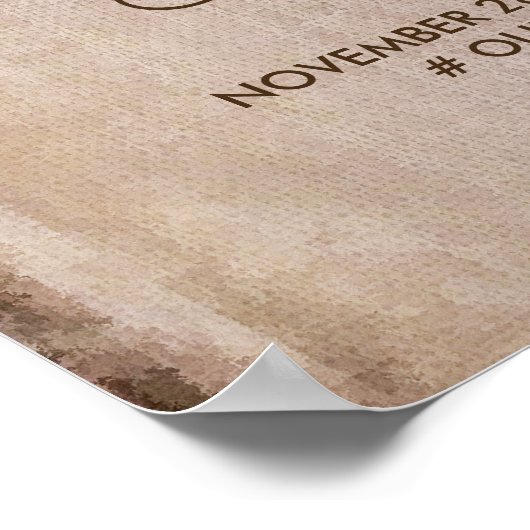 Begrüßungszeichen für Rustikale Blumenzehen Poster (Ecke)