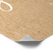 Begrüßungszeichen für rustikale neutrale Babydusch Poster (Ecke)