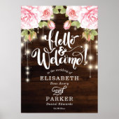 Begrüßungszeichen für rustikales Holz Poster (Vorne)