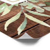 Begrüßungszeichen für rustikales Monogramm-Brautpa Poster (Ecke)