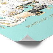 Begrüßungszeichen für Schwarz und Gold-Brautparty Poster (Ecke)