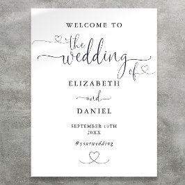 Begrüßungszeichen für Schwarz-Weiß-Herz Poster