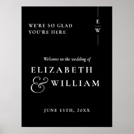 Begrüßungszeichen für Schwarz-Weiß-Monogramm Poster