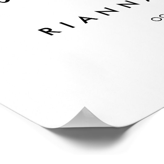 Begrüßungszeichen für Schwarz-weiße klassische Hoc Poster (Ecke)