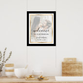 Begrüßungszeichen für Schwarz-weißes Gold Foto Poster (Küche)