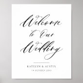 Begrüßungszeichen für schwarze Typografie Poster (Vorne)