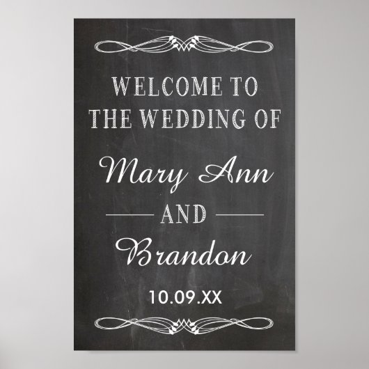 Begrüßungszeichen für senkrechte Tafel Poster (Vorne)