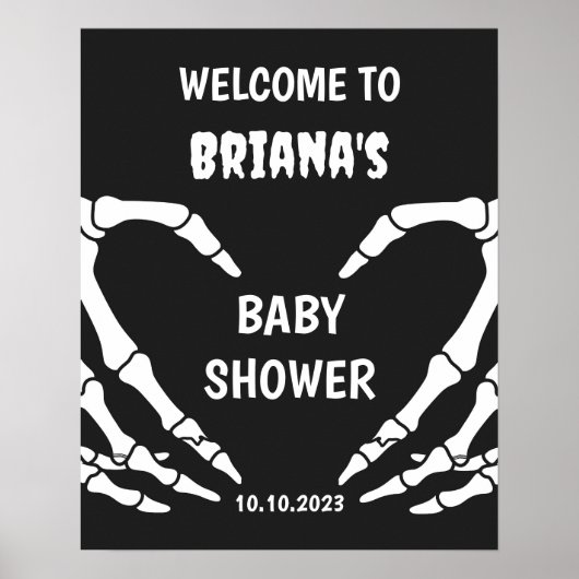 Begrüßungszeichen für Skull Halloween Baby Dusche Poster (Vorne)