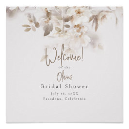 Begrüßungszeichen für Soft Herbstlaubs Brautparty Poster