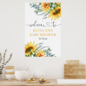 Begrüßungszeichen für Sonnenblumen Babydusche Poster (Küche)