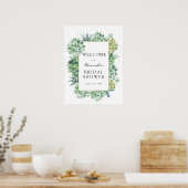 Begrüßungszeichen für sukkuläres Brautparty Poster (Küche)