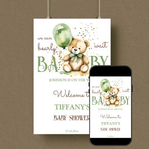 Begrüßungszeichen für Tedgreen Baby Dusche Poster