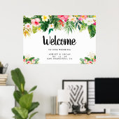 Begrüßungszeichen für tropische Hochzeiten Poster (Heimbüro)