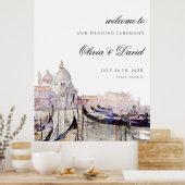 Begrüßungszeichen für venezianische Hochzeitsskrip Poster (Küche)