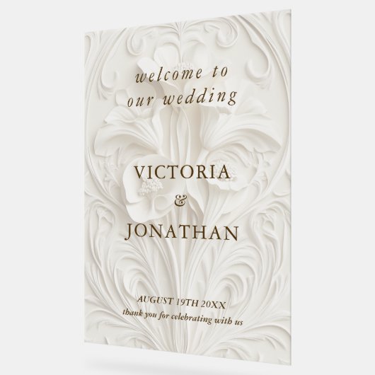 Begrüßungszeichen für viktorianische Blumenzehen Acrylschild (Winkel)