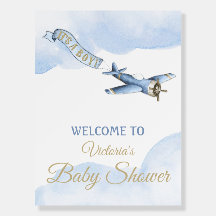 Begrüßungszeichen für Vintage Airplane Babydusche