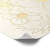 Begrüßungszeichen für Vintage Goldfloralhochzeit Poster (Ecke)