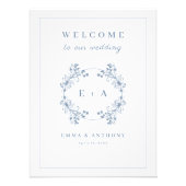 Begrüßungszeichen für Vintage Periwinkle Monogram Fotodruck (Vorne)