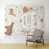 Begrüßungszeichen für Waldtiere Babydusche Wandteppich (Beispiel (Horizontal))