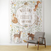 Begrüßungszeichen für Waldtiere Babydusche Wandteppich (Beispiel)