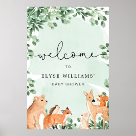 Begrüßungszeichen für Waldtiere Poster