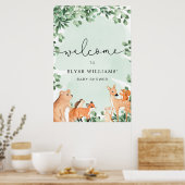 Begrüßungszeichen für Waldtiere Poster (Küche)