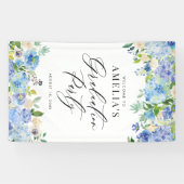 Begrüßungszeichen für Wasserfarben Blue Hydrangeas Banner (Horizontal)