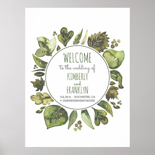 Begrüßungszeichen für Wasserfarben Poster (Vorne)