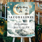 Begrüßungszeichen für Wasserfarbenmoon & Wolken Ba Poster