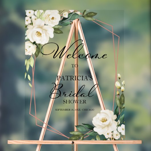 Begrüßungszeichen für weißes Brautparty Acrylschild (Neutral)