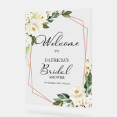 Begrüßungszeichen für weißes Brautparty Acrylschild (Winkel)