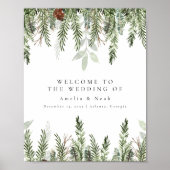 Begrüßungszeichen für Winterhochzeiten Poster (Vorne)